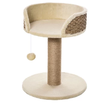 Cat Tree Tower for Indoor Cats Activity Center Climbing Stand Kitten House Furniture with Scratching Posts Dangling Ball Perch Beige - Pawhut