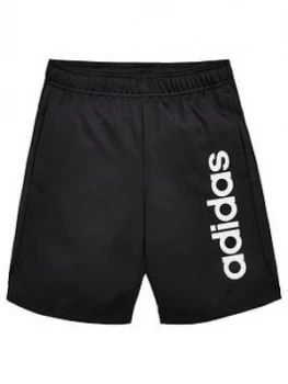 Adidas Youth Tr Linear Knit Shorts - Black/White