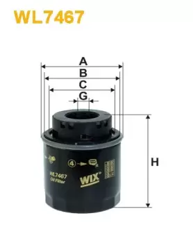 Wix WL7467 Car Oil Filter - Spin-On