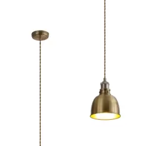 Carmel Small Ceiling Pendant, E27, Satin Nickel, Antique Brass, Gold
