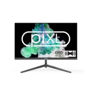 piXL PX24IUHDS 24" Frameless Monitor Widescreen LCD Panel 5ms Response Time 75Hz Refresh Rate Full HD 1920 x 1080 HDMI Display Port USB-C Speakers 16.