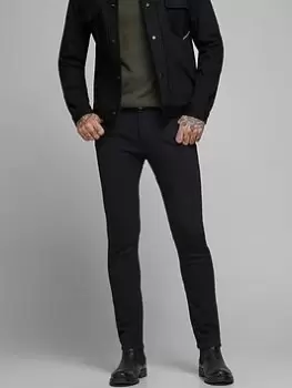 Jack & Jones Glenn Black Slim Fit Jeans, Black Denim, Size 36, Length Long, Men