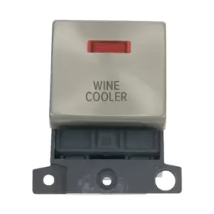 Click Scolmore MiniGrid 20A Double-Pole Ingot & Neon Wine Cooler Switch Satin Chrome - MD023SC-WC