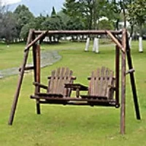 OutSunny 2 Seater Swing Outdoor Bench Pine