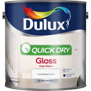 Dulux Quick Dry Pure Brilliant White Gloss High Sheen Paint 2.5L