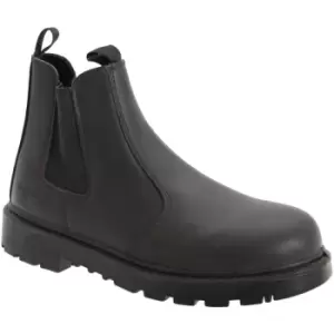 Grafters Mens Grinder Safety Twin Gusset Leather Dealer Boots (10 UK) (Black) - Black