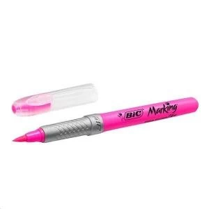 Bic Marking Highlighter Flex Grip Pen Shaped Highlighter Pink Pack of