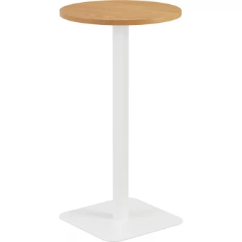 600MM Circular High Contract Table - White/Oak