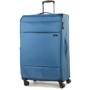 Rock Deluxe-Lite Large 8-Wheel Spinner Suitcase - Blue