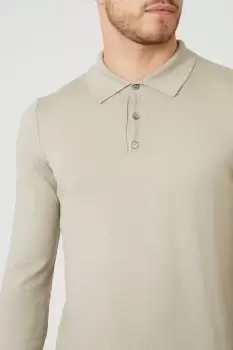 Mens Cotton Rich Knitted Polo Shirt