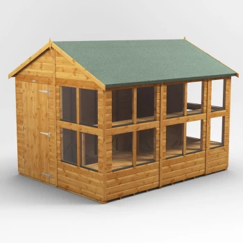 10x8 Power Apex Potting Shed - Brown