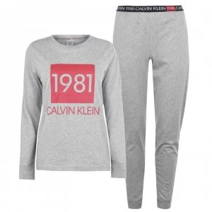 Calvin Klein 1981 Logo Pyjama Set - GREY HEATHER