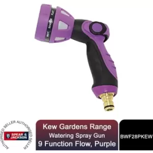 Watering Spray Gun, 9 Function Flow, Kew Gardens Range, Purple - Spear&jackson