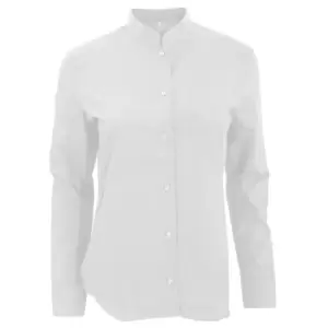 Kariban Womens/Ladies Long Sleeve Mandarin Collar Shirt (XXL) (White)