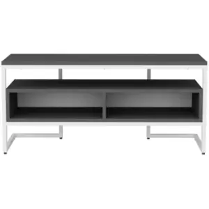 Decorotika - Merrion 110 Cm Wide Modern tv Stand, tv Unit, tv Cabinet Storage With Open Shelves - White And Anthracite - White / Anthracite