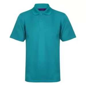 Henbury Mens CoolplusA Pique Polo Shirt (M) (Bright Jade)