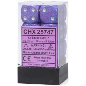 Chessex 16mm d6 Dice Block: Silver Tetra