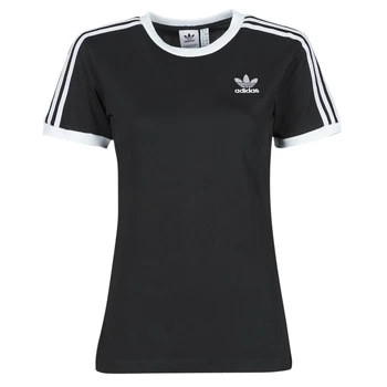 adidas 3 STRIPES TEE womens T shirt in Black - Sizes UK 6,UK 8,UK 10,UK 12,UK 14,UK 16,UK 18,UK 20,UK S,UK M