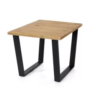 Core Products Texas Solid Wood Lamp Table With Black Metal Legs