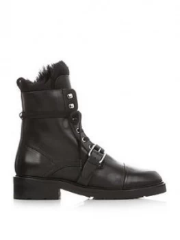 Allsaints Donita Shearling Military Boots - Black