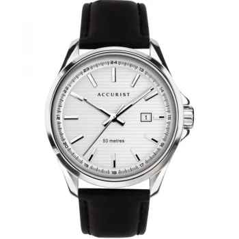 White And Black 'Accurist Date Strap' Watch - 7287 - multicoloured