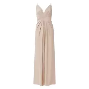 Adrianna Papell Metallic Jersey Gown - Nude