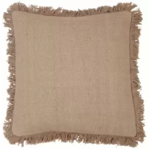 Furn Sienna Twill Woven Fringed Cushion Cover, Blush Pink, 45 x 45 Cm