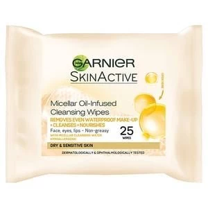 Garnier Miceller Oil Infused Face Wipes 25 Wipes