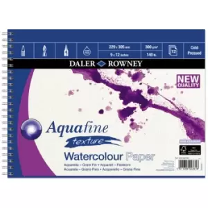 Daler-Rowney Aquafine Texture Spiral Watercolour Pads 12X9" 300G 12Sh