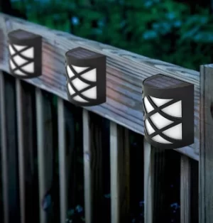 Solalite LED Fence Light Solar 2-Pack Black Decorative