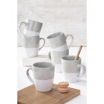 6 Piece Grey Dipped Glaze Mug Set