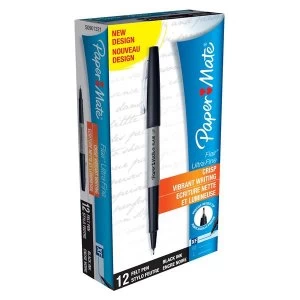 Paper Mate Flair Ultra Fine Felt Tip Pens Black Pack of 12