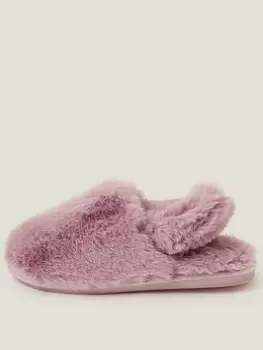 Accessorize Faux Fur Slingback Slipper, Purple Size M Women