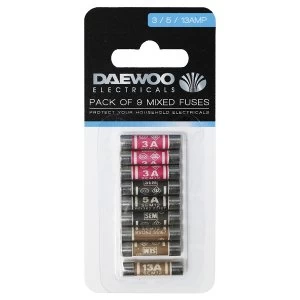 Daewoo Multipack of Fuses - 9 Pack