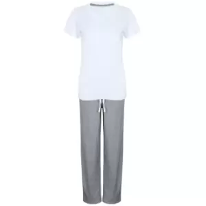 Towel City Womens/Ladies Pyjama Set (3XL) (White/Heather Grey)