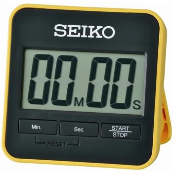 Seiko QHY001Y Digital Countdown Timer and Stopwatch Yellow