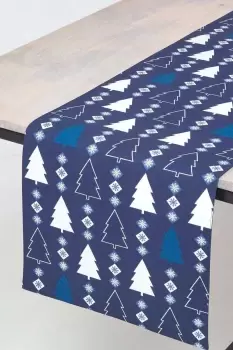 Blue Winterland Christmas Table Runner 35 x 250 cm