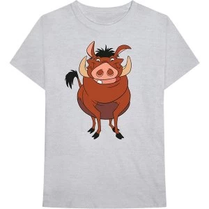 Disney - Lion King - Pumbaa Pose Unisex Large T-Shirt - Grey