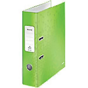 Leitz WOW Lever Arch File 80 mm Cardboard 2 ring A4 Lime Green