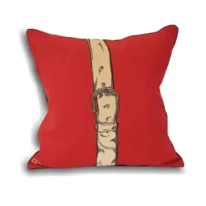 Riva Home Polo Strap Cushion Cover (45x45cm) (Red)