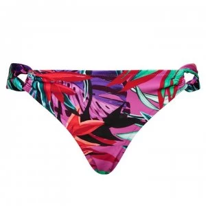 Figleaves Bahama Palm Loop Side Bikini Brief - Pink PALM