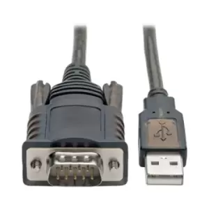 Tripp Lite U209-005-COM RS232 to USB Adapter Cable with COM Retention (USB-A to DB9 M/M) FTDI 5 ft. (1.52 m)