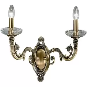 14kolarz - CONTARINI classic wall light in antique brass 2 bulbs