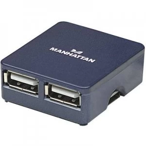 Manhattan 4 ports USB 2.0 hub Blue