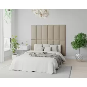 Aspire EasyMount Wall Mounted Upholstered Panels, Modular DIY Headboard in Eire Linen Fabric, Natural (Pack of 2)