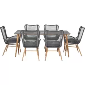 Pacific Camberwell 6 Seater Dining Set - Grey