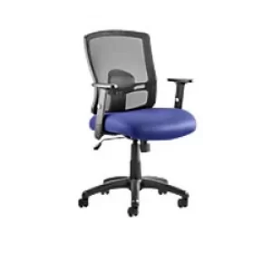 Dynamic Basic Tilt Task Operator Chair Height Adjustable Arms Portland Black Back, Stevia Blue Seat Without Headrest Medium Back