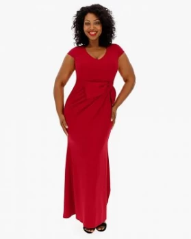 Quiz Curve Red Wrap Maxi Dress