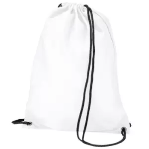 BagBase Budget Water Resistant Sports Gymsac Drawstring Bag (11 Litres) (Pack of 2) (One Size) (White)