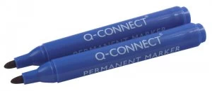 Q Connect Perm Marker Bullet Blue - 10 Pack